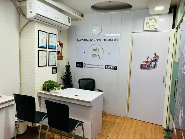Inside the school at Dwarka School of Music
