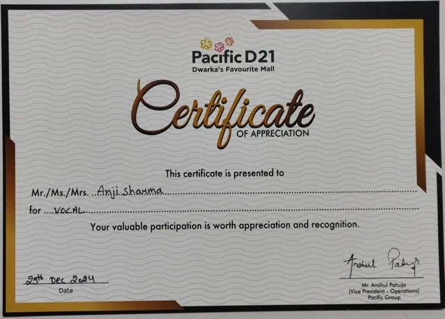 School achievements at Dwarka School of Music