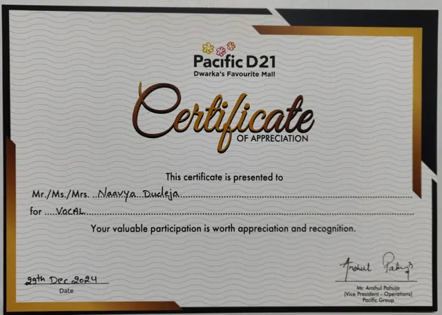 School achievements at Dwarka School of Music